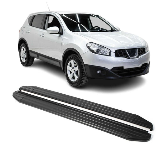 Trittbretter Seitenschweller für Nissan Qashqai J10 2006-14 ABE Schwarz Alu