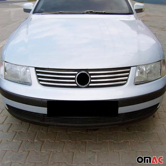 Benzi decorative grilă radiator pentru VW Passat 2000-2005, oțel inoxidabil, argintiu, 8 bucăți