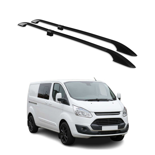 Dachreling für Ford Transit Tourneo Custom 2013-2023 L2 Langer Aluminium Schwarz
