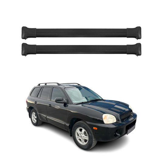 Dachträger Grundtäger für Hyundai Santa Fe 2000-2006 75kg Alu Schwarz 2 tlg