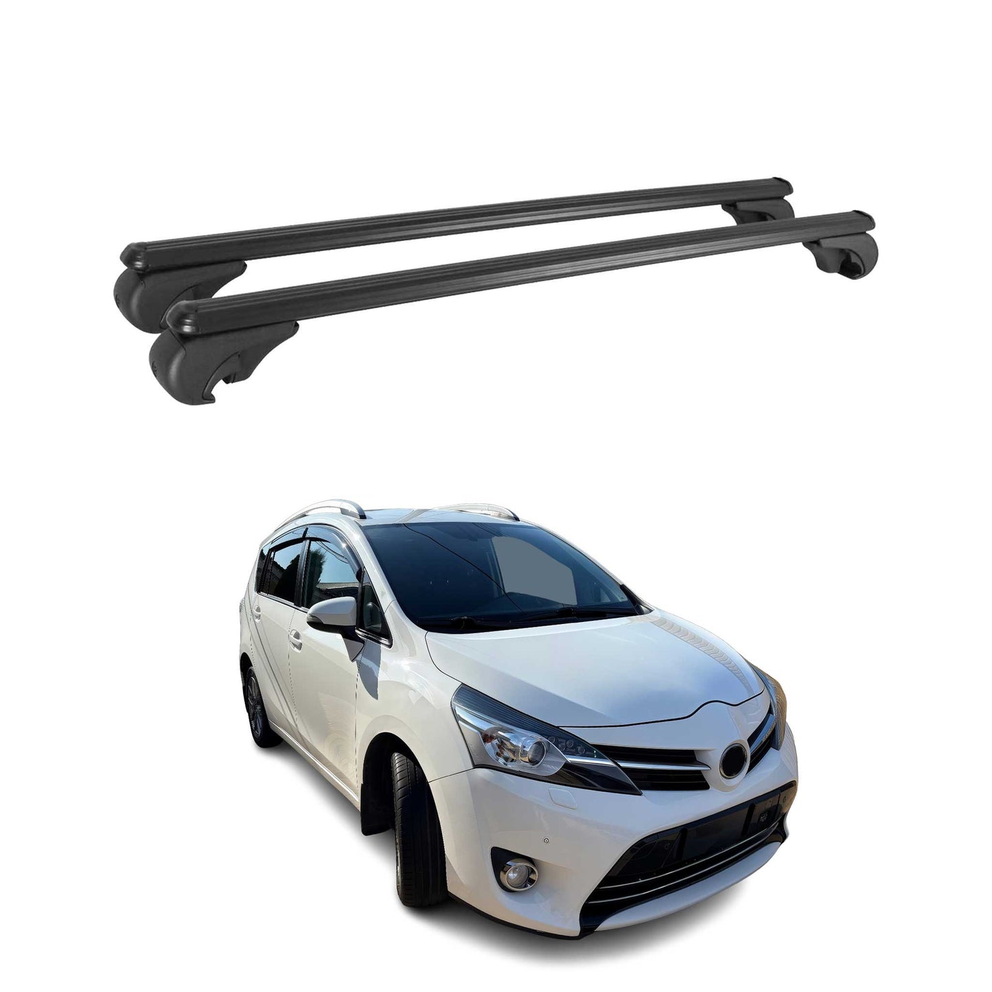 Portbagaj de plafon pentru Toyota Verso 2009-2018 75kg aluminiu negru 2 buc