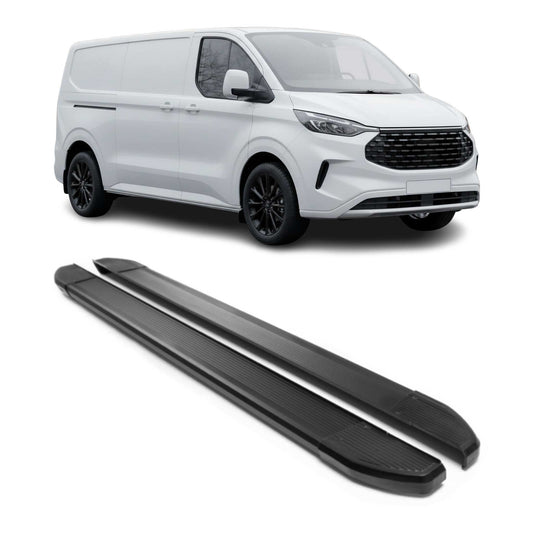 Trittbretter Seitenschweller für Ford Transit Custom 2023-2025 L2 Schwarz Alu 2x