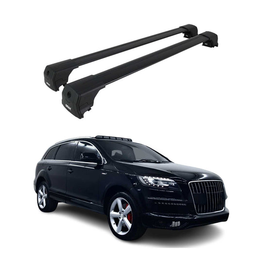 Dachträger Grundtäger für Audi Q7 2005-2015 75kg Aluminium Schwarz 2 tlg