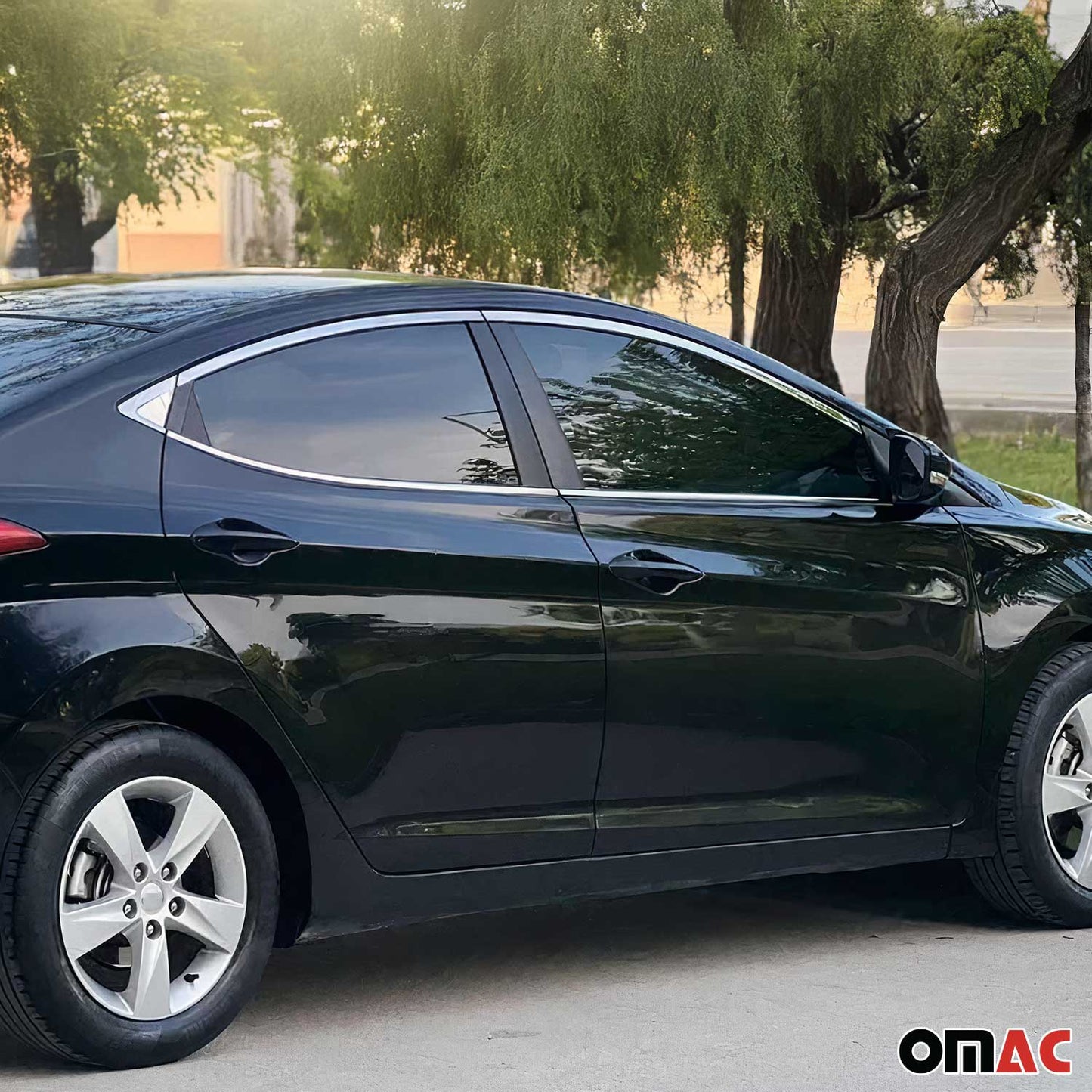 Benzi decorative pentru geamuri pentru Hyundai Elantra Saloon 2010-2015, cromate, 10 bucăți