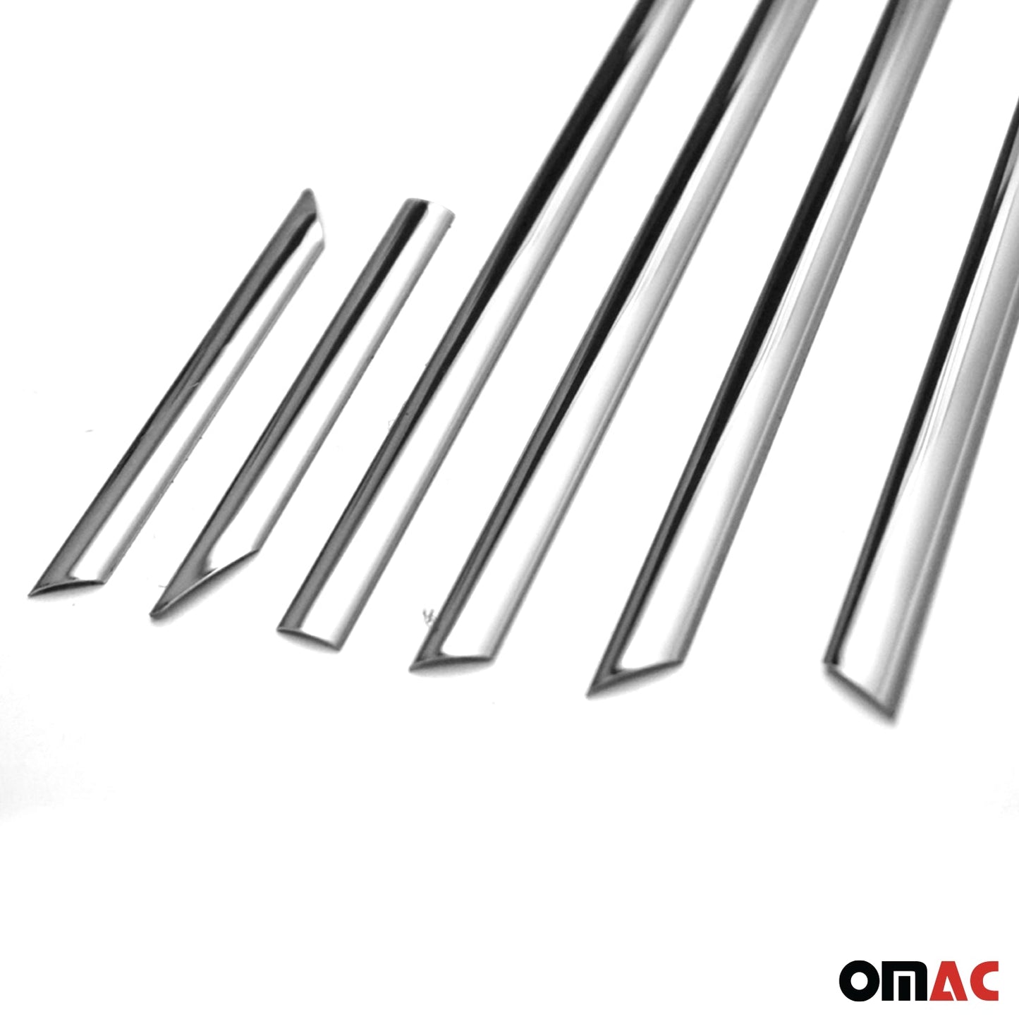 Benzi decorative pentru geamuri pentru VW Jetta 2010-2018, oțel inoxidabil, închise la culoare, 6 bucăți