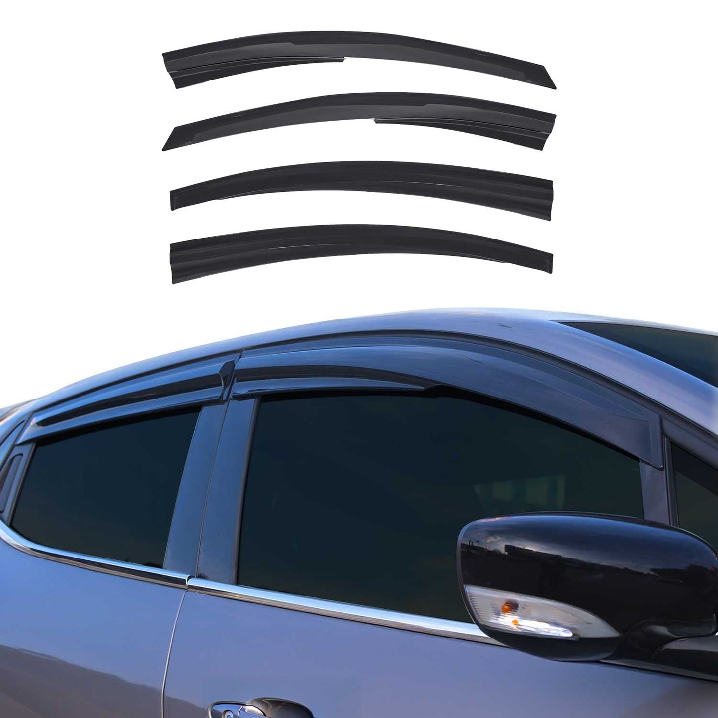 4x Windabweiser Regenabweiser für Chevrolet Cruze 2009-2016 Acryl Dunkel