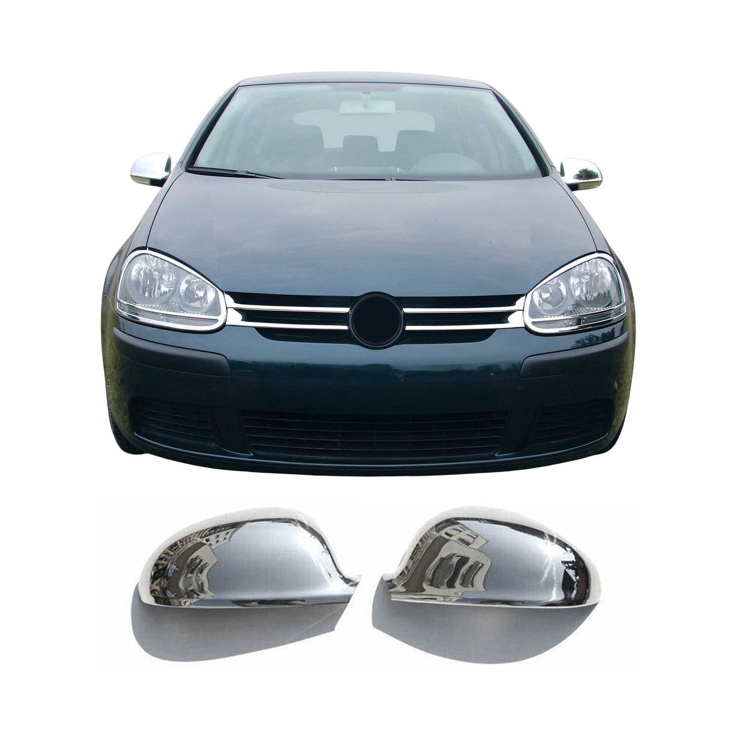Capace/oglinzi retrovizoare pentru VW Eos 2006-2010, oțel inoxidabil, argintiu, 2 bucăți