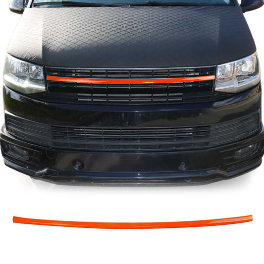 Benzi decorative grilă auto pentru VW T6 Transporter 2015-2019, oțel inoxidabil, portocaliu