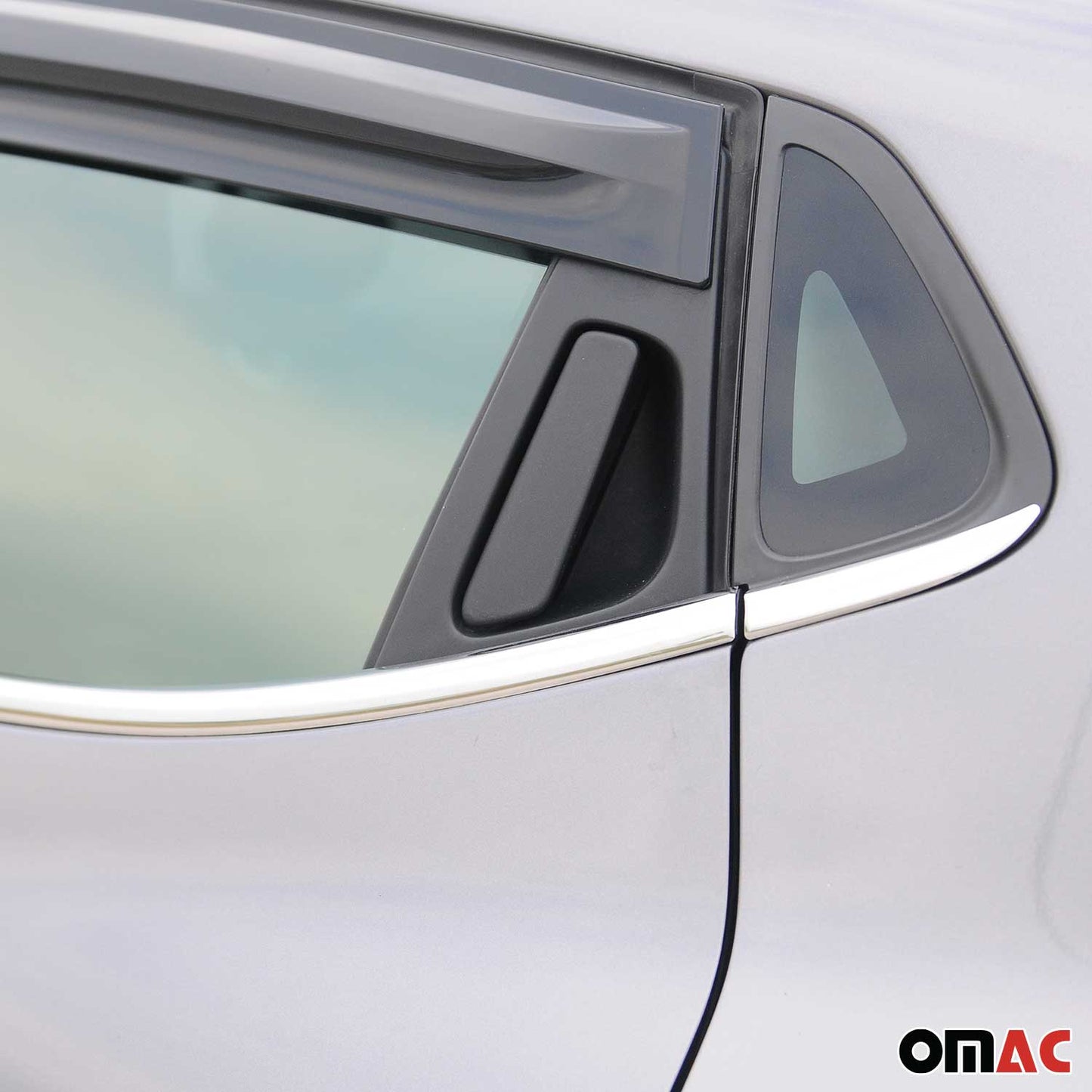 Benzi decorative pentru geamuri Renault Clio hatchback, oțel inoxidabil cromat, 8 bucăți