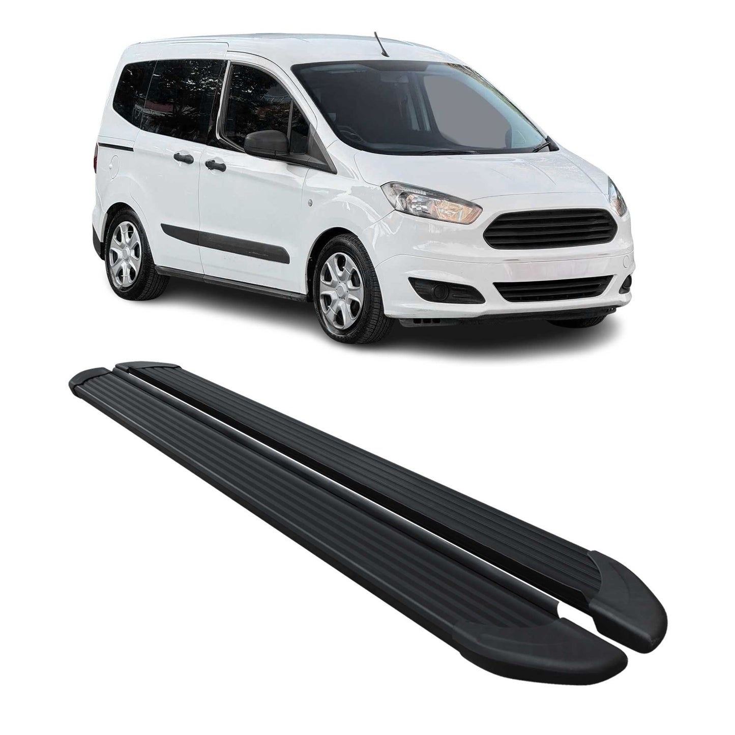 Trittbretter Seitenschweller für Ford Transit/Tourneo Courier 2014-22 L1 Schwarz