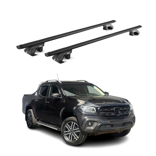 Portbagaj de plafon pentru Mercedes X-Class 470 2017-2020 90kg aluminiu negru ABE