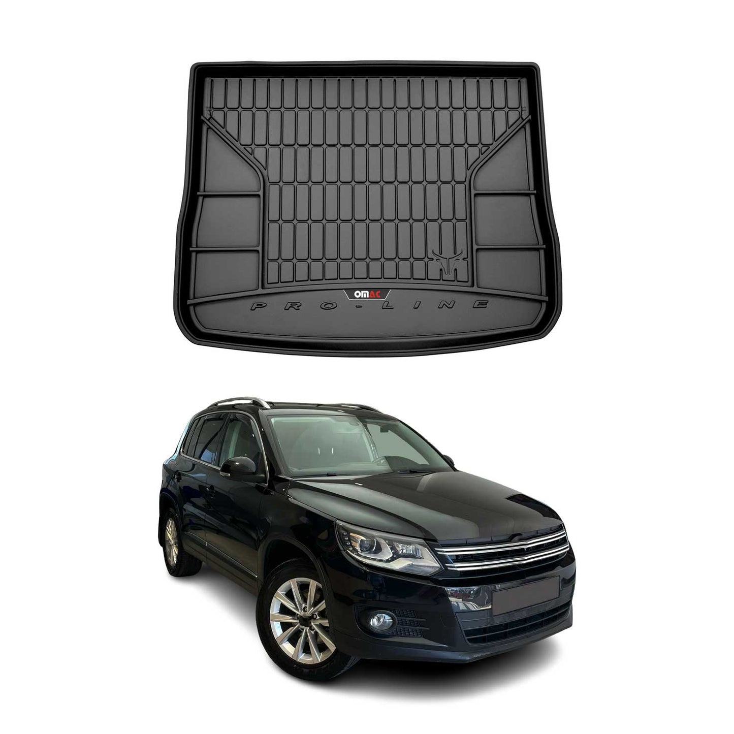 OMAC Gummi Kofferraumwanne für VW Tiguan 2007-2016 TPE Laderaumwanne Schwarz