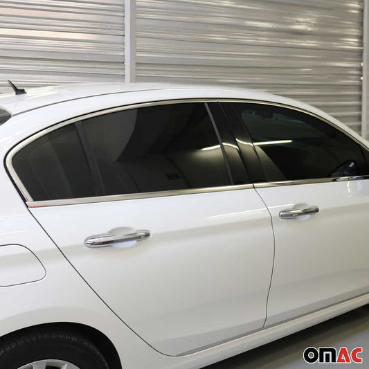 Fensterleisten Zierleisten für Fiat Tipo 2016-2025 Edelstahl Chrom 8tlg