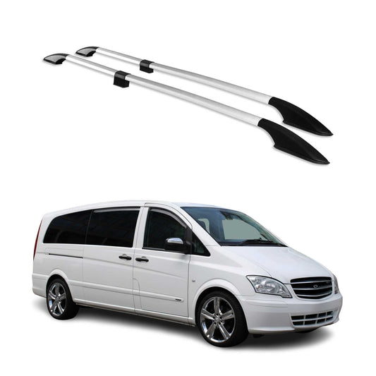 Dachreling Dachträger für Mercedes Viano W639 2003-2014 L3 Extra Langer Alu Grau