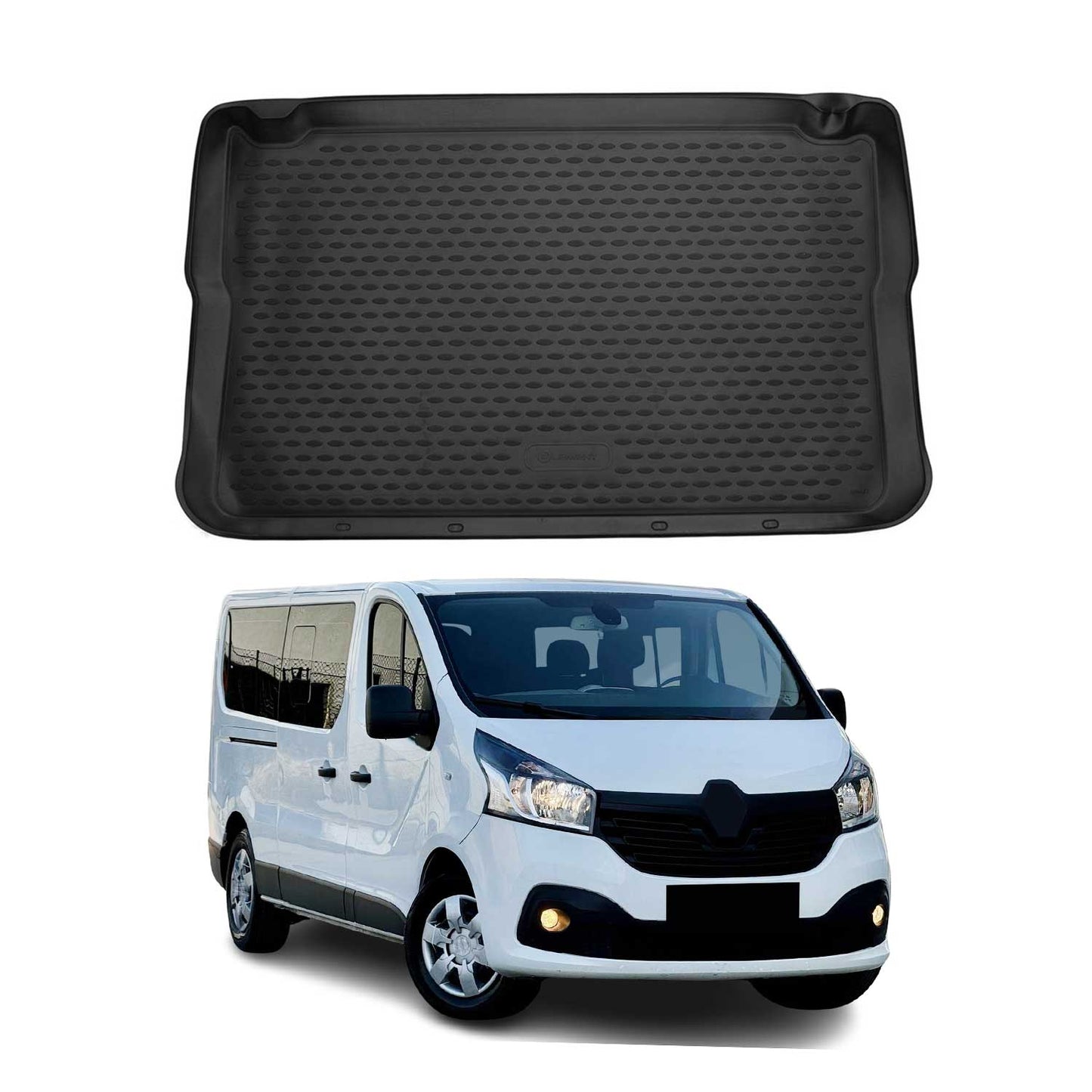 Kofferraummatte Kofferraumwanne für Renault Trafic 2014-2021 Gummi TPE Schwarz