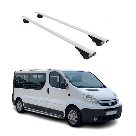 Portbagaj de plafon pentru Opel Vivaro A 2001-2014 75kg metal argintiu 2 buc