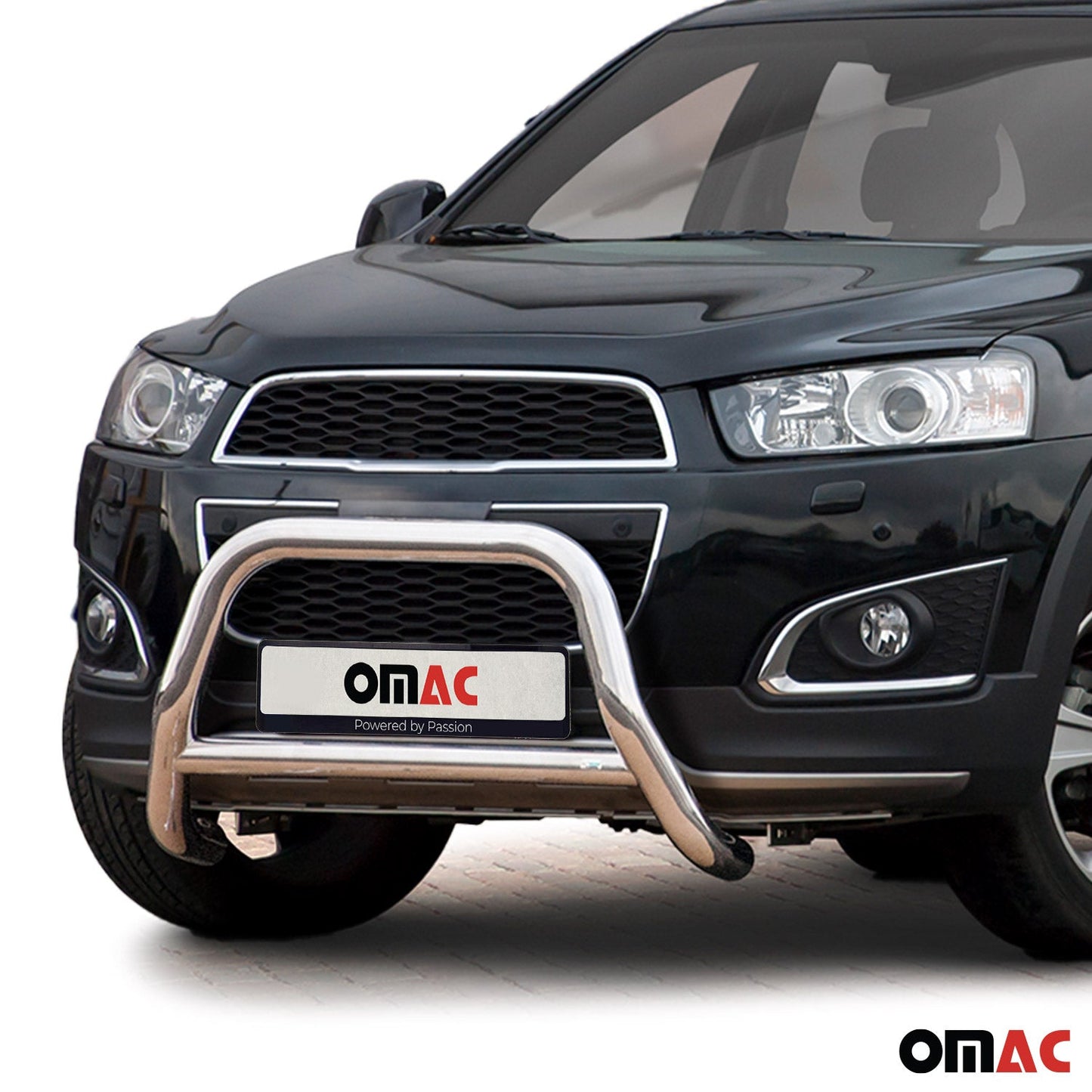 Bară de protecție/buton față pentru Chevrolet Captiva 2012-2015, oțel, argintiu, cu ABE (omologare de tip germană).