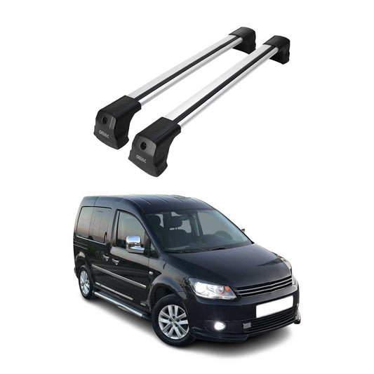 Dachträger Grundtäger für VW Caddy 2004-2015 75kg Aluminium Grau 2tlg