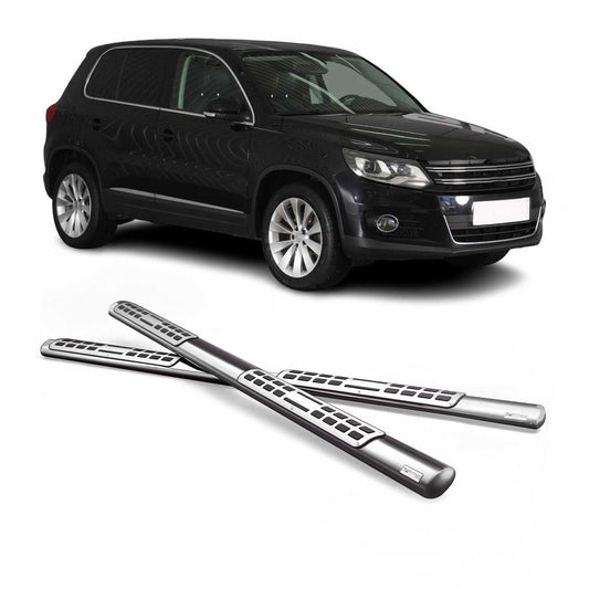 Edelstahl Seitenschweller Schwellerrohre für VW Tiguan 2007-2011 Silber