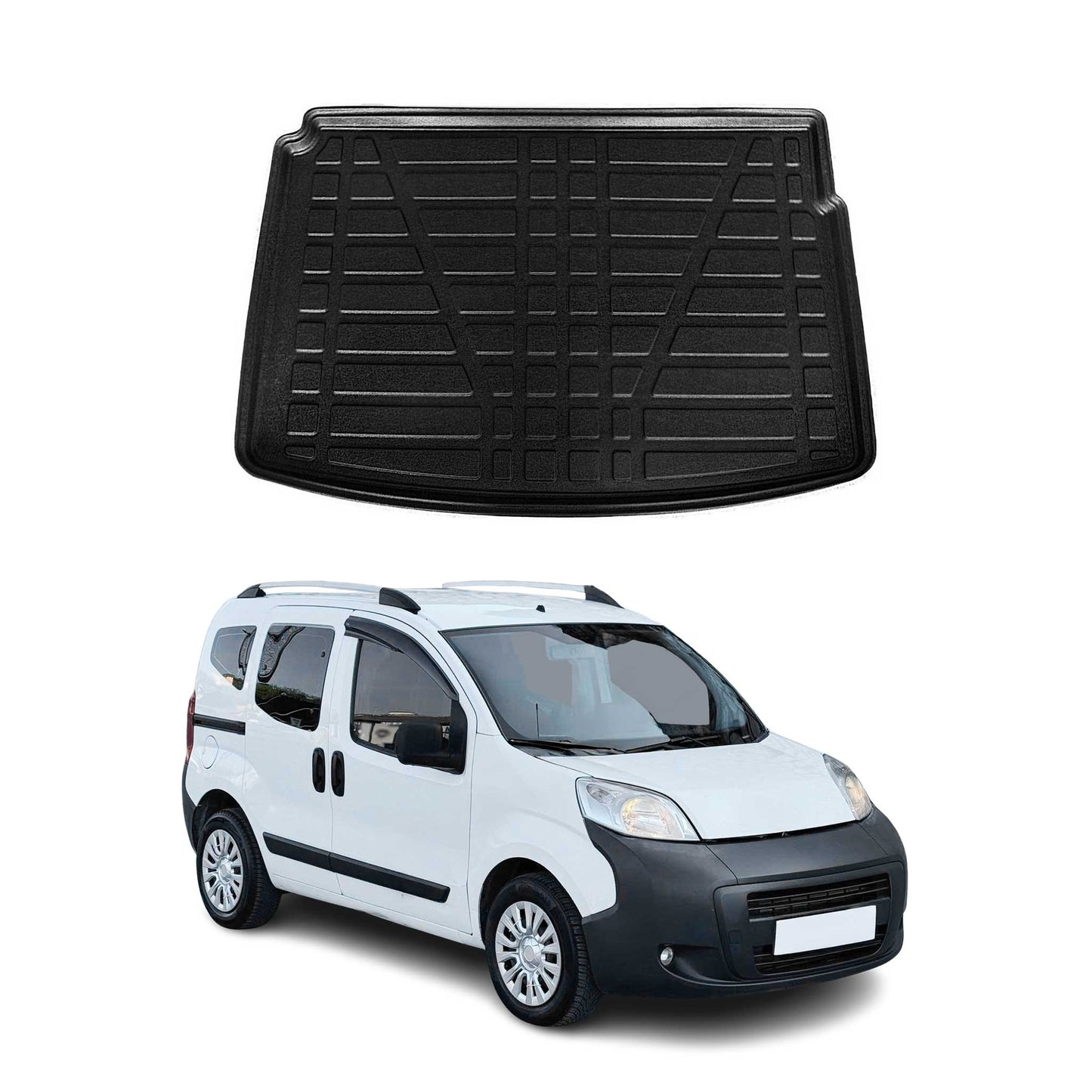 Kofferraumwanne Laderaumwanne für Citroen Nemo Kombi 2007-2018 Gummi TPE Schwarz