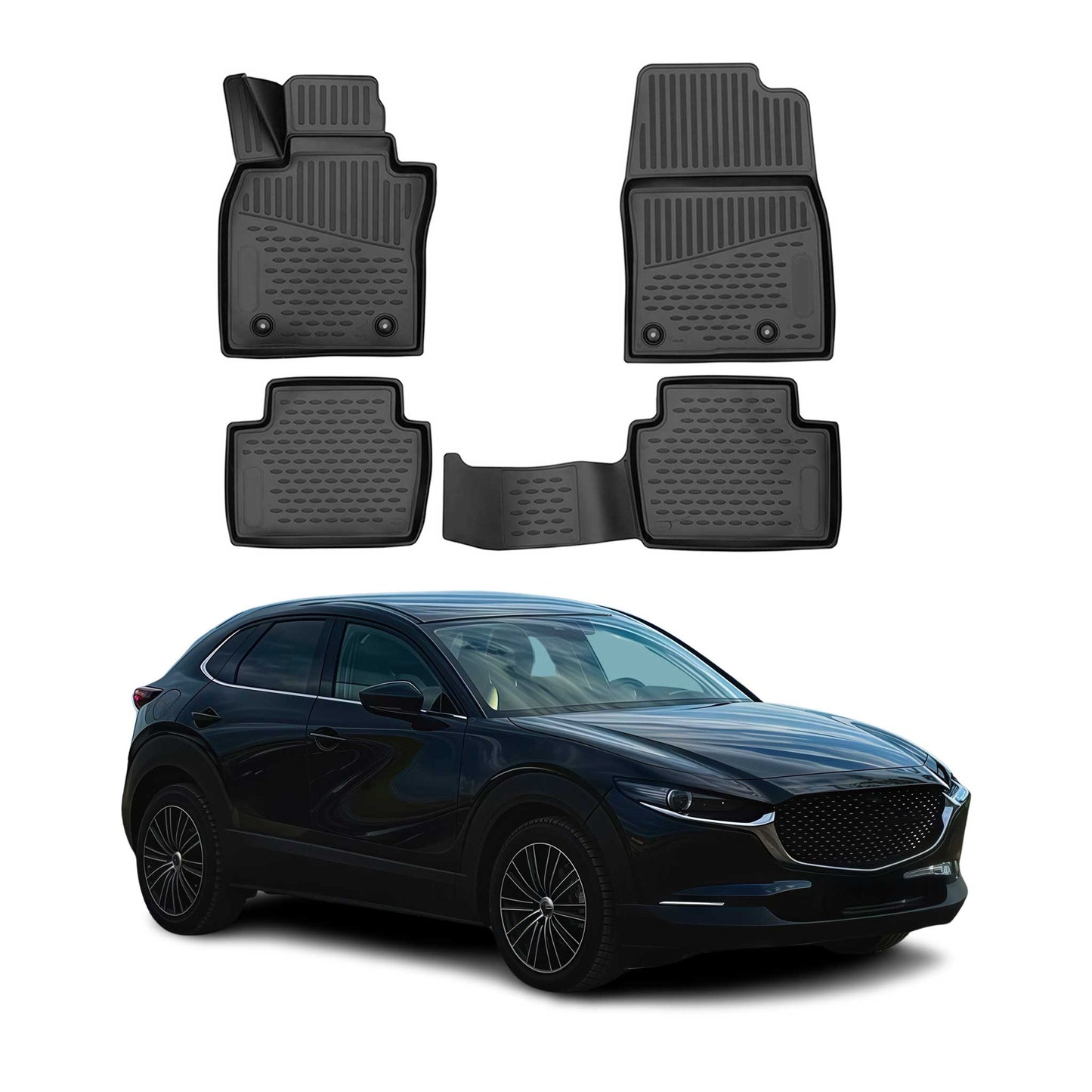 Covorașe auto Mazda CX-30 2019-2025, TPE, negre, 4 buc.