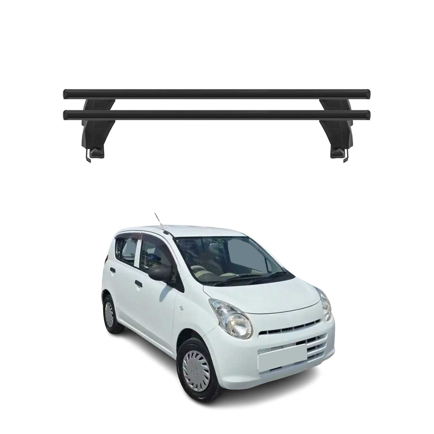 Menabo Dachträger Grundtäger für Suzuki Alto 2009-2014 50kg Alu Schwarz 2 tlg
