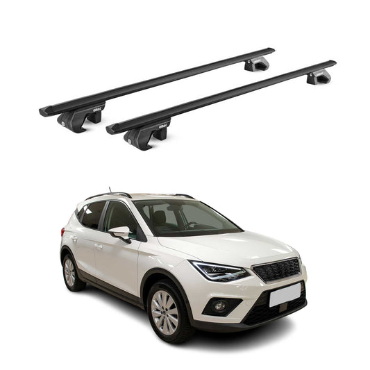 Portbagaj de plafon pentru Seat Arona 2017-2025 90kg aluminiu negru 2 buc ABE