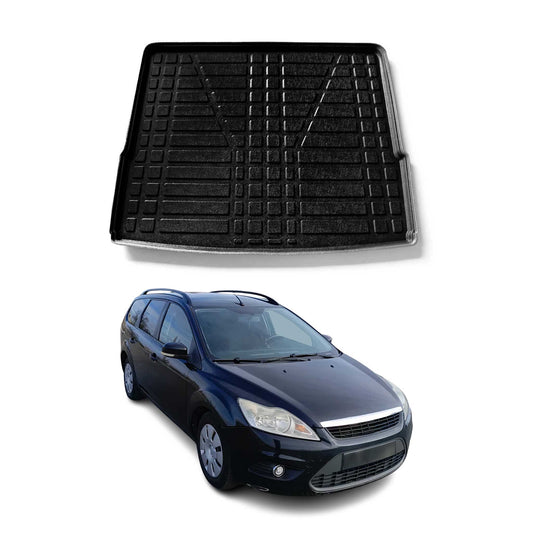 Kofferraumwanne Laderaumwanne für Ford Focus mk2 2004-2011 Turnier Gummi Schwarz