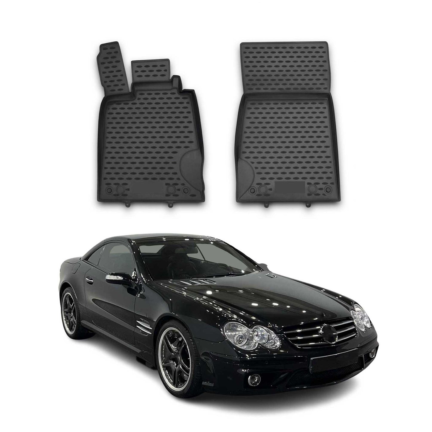 2008-2012 Mercedes SL R230 Fußmatten TPE Schwarz 2 tlg