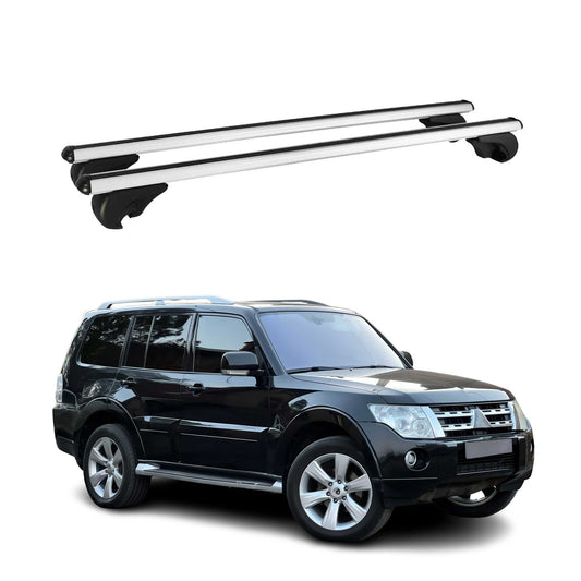 Portbagaj de plafon pentru Mitsubishi Pajero 2006-2021 75kg gri aluminiu 2 buc