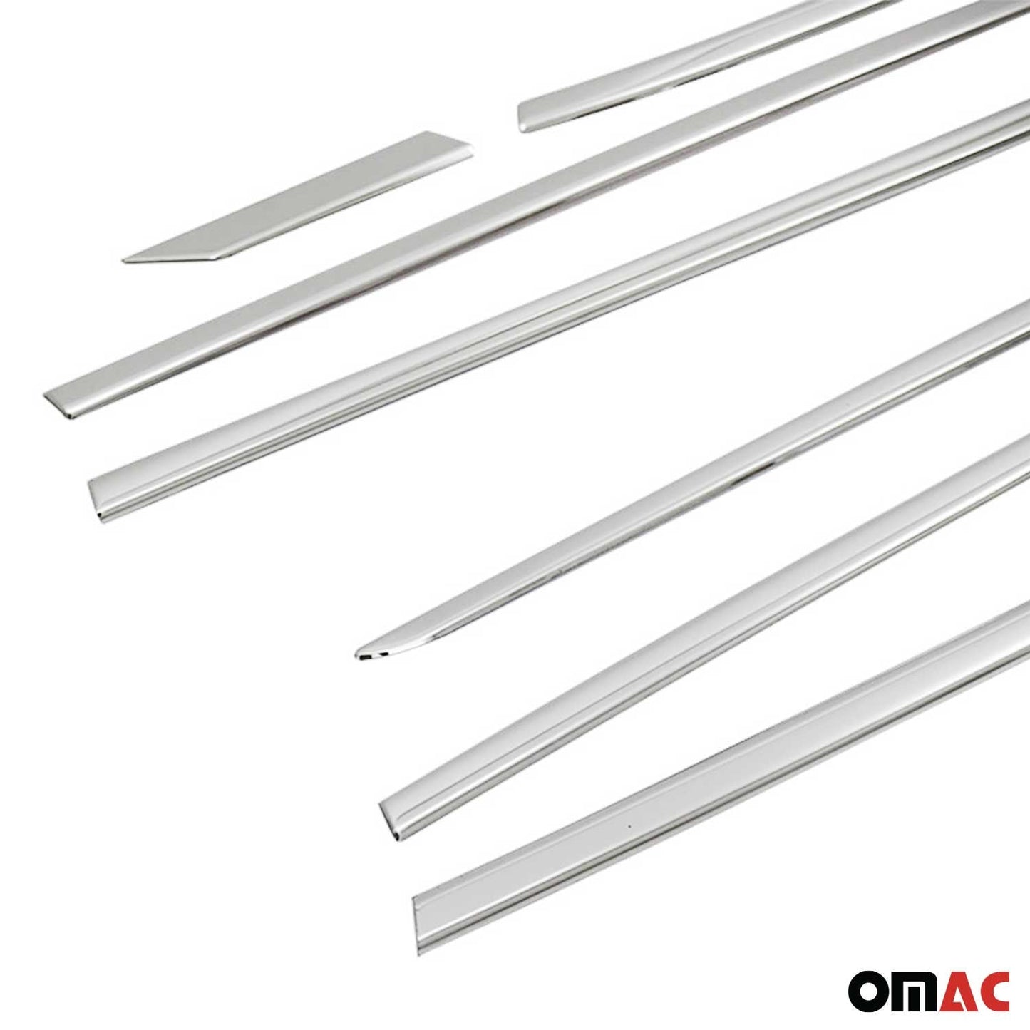 Benzi decorative pentru geamuri Peugeot 3008 2016-2025, oțel inoxidabil cromat, 8 bucăți