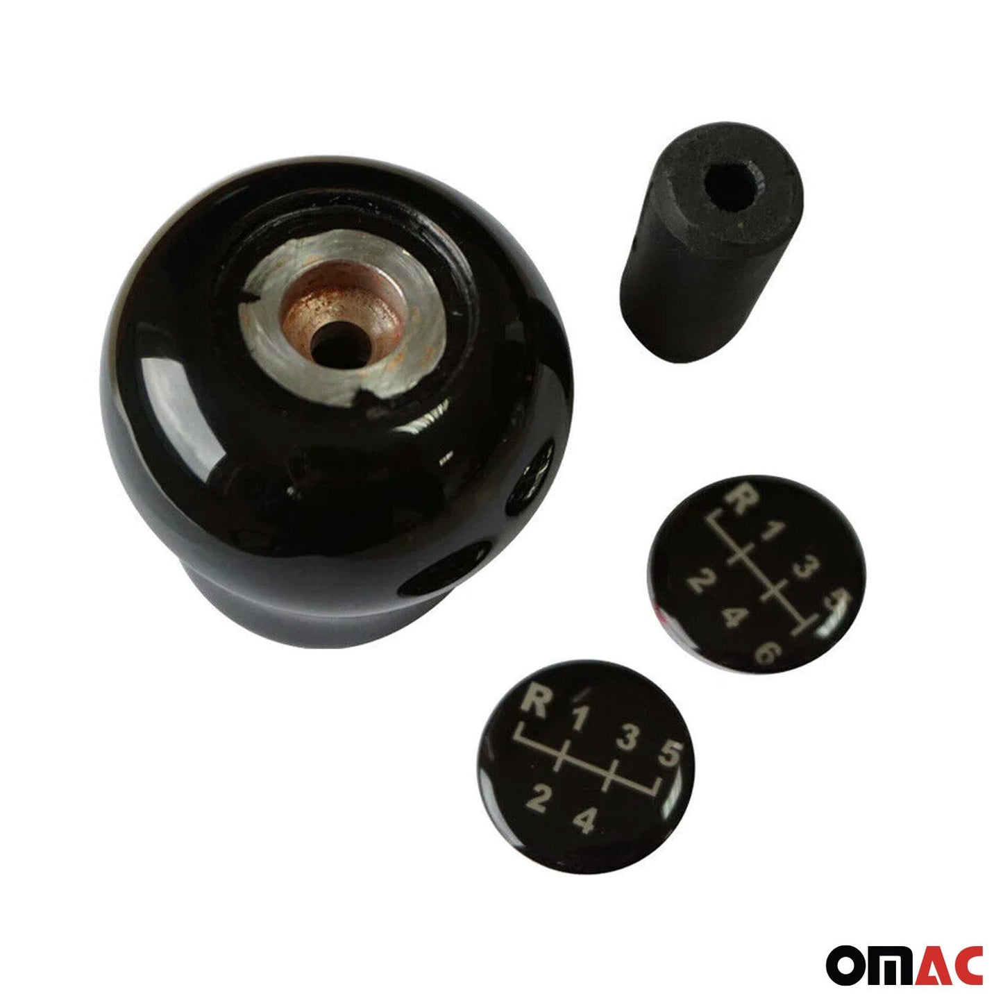 Manetă schimbător de viteze pentru VW Caravelle T5 2009-2015, finisaj lemn, negru lucios