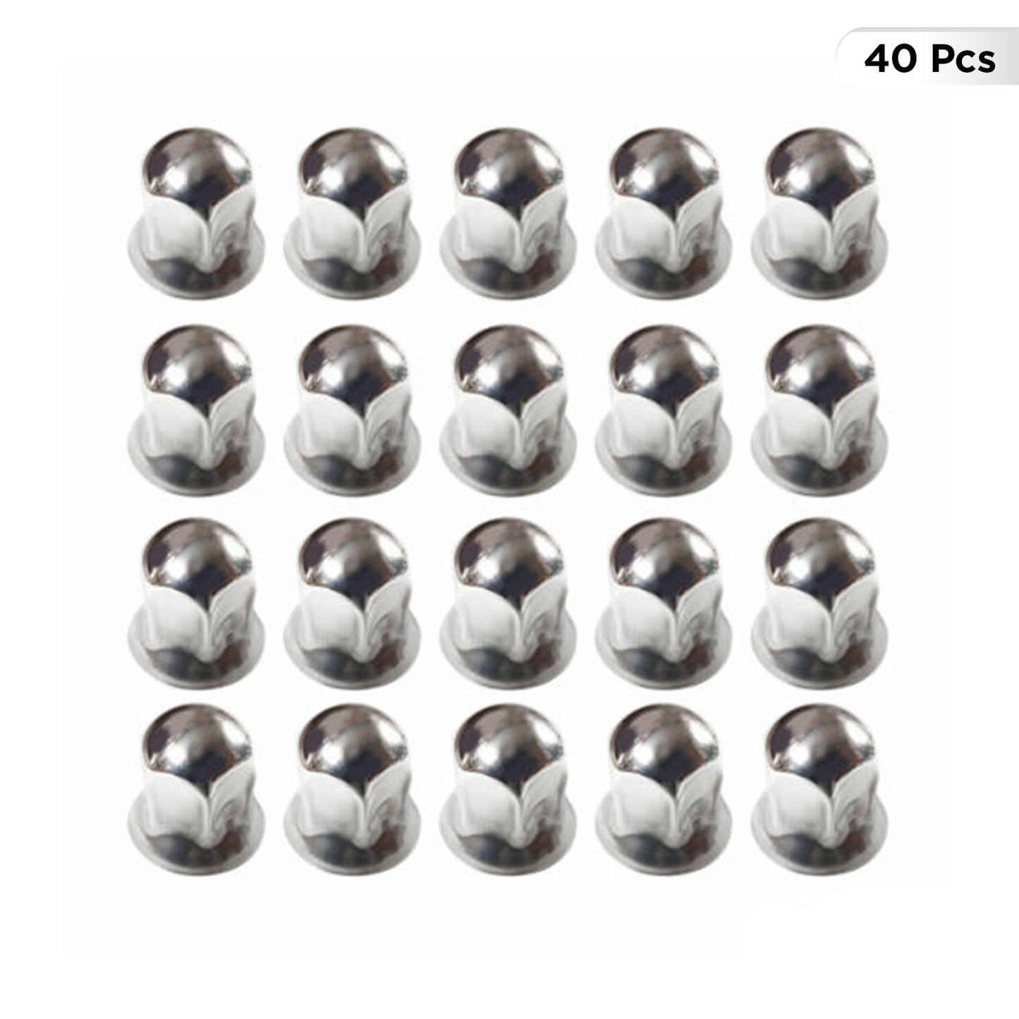 40x Glänzend Chrom Radmutterkappen Schutz Ø33mm für hohe Schrauben / LKW