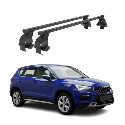 Menabo Dachträger Grundtäger für Seat Ateca 2016-2020 Pre-FL 50kg Stahl Schwarz