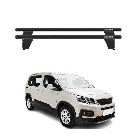 Menabo Dachträger Grundtäger für Peugeot Rifter 2018-2025 75kg Alu Schwarz 2 tlg