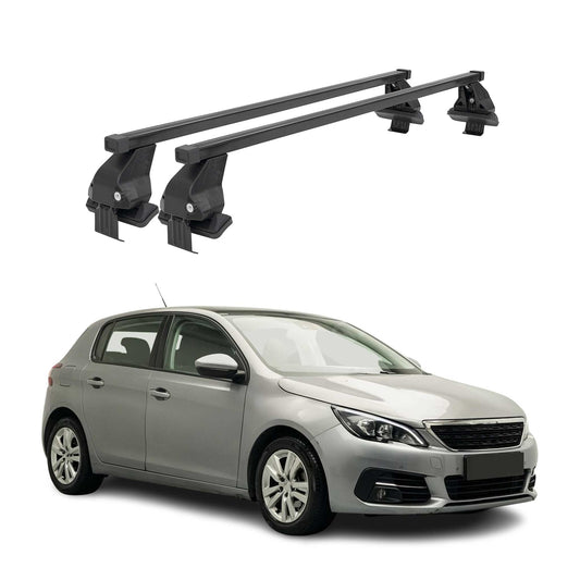 Menabo Dachträger Grundtäger für Peugeot 308 2013-2021 50kg Stahl Schwarz 2 tlg
