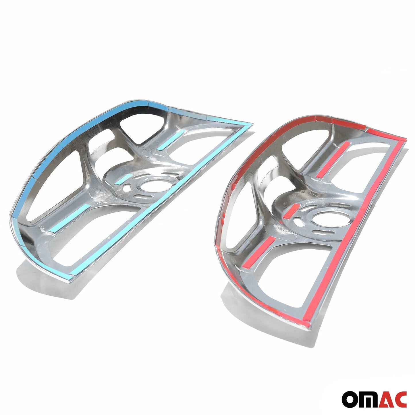 Rücklicht Leisten Heckleuchte für Fiat Doblo 2010-2014 Chrom ABS Glanz 2tlg