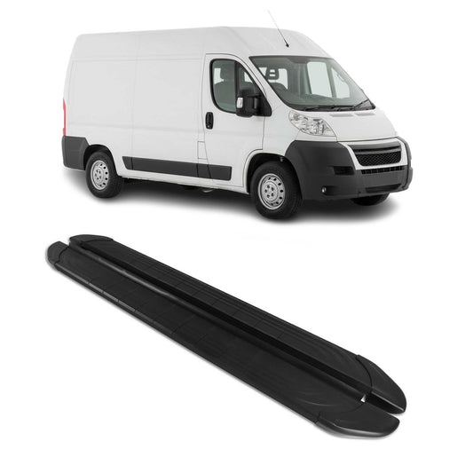 Trittbretter Seitenschweller für Peugeot Boxer 2006-2025 L2 Aluminium Schwarz 2x