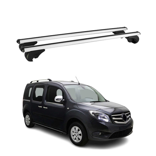 Portbagaj de plafon pentru Mercedes Citan W415 2012-2021 75kg aluminiu argintiu 2 buc