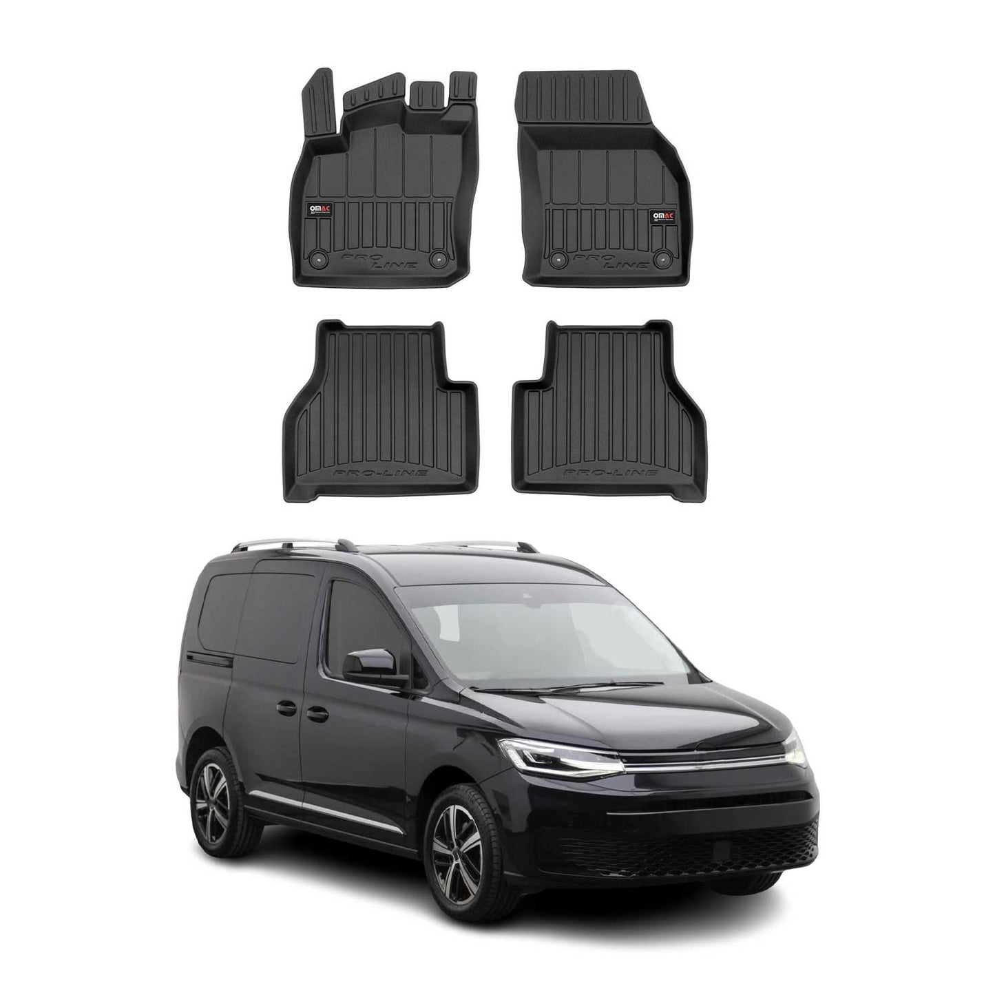 2021-2025 VW Caddy Fußmatten TPE Schwarz 4 tlg