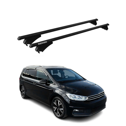 Menabo Dachträger Grundtäger für VW Touran mk2 2015-2025 75kg Alu Schwarz 2 tlg
