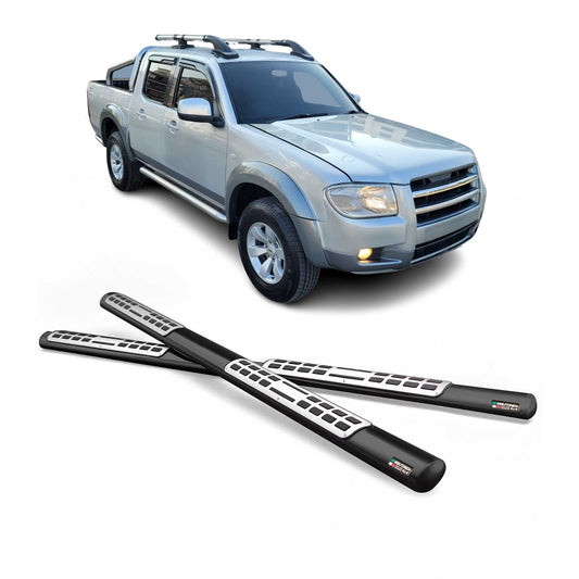 Stahl Schwellerrohre Trittbretter für Ford Ranger Double Cab 2007-2009 Schwarz