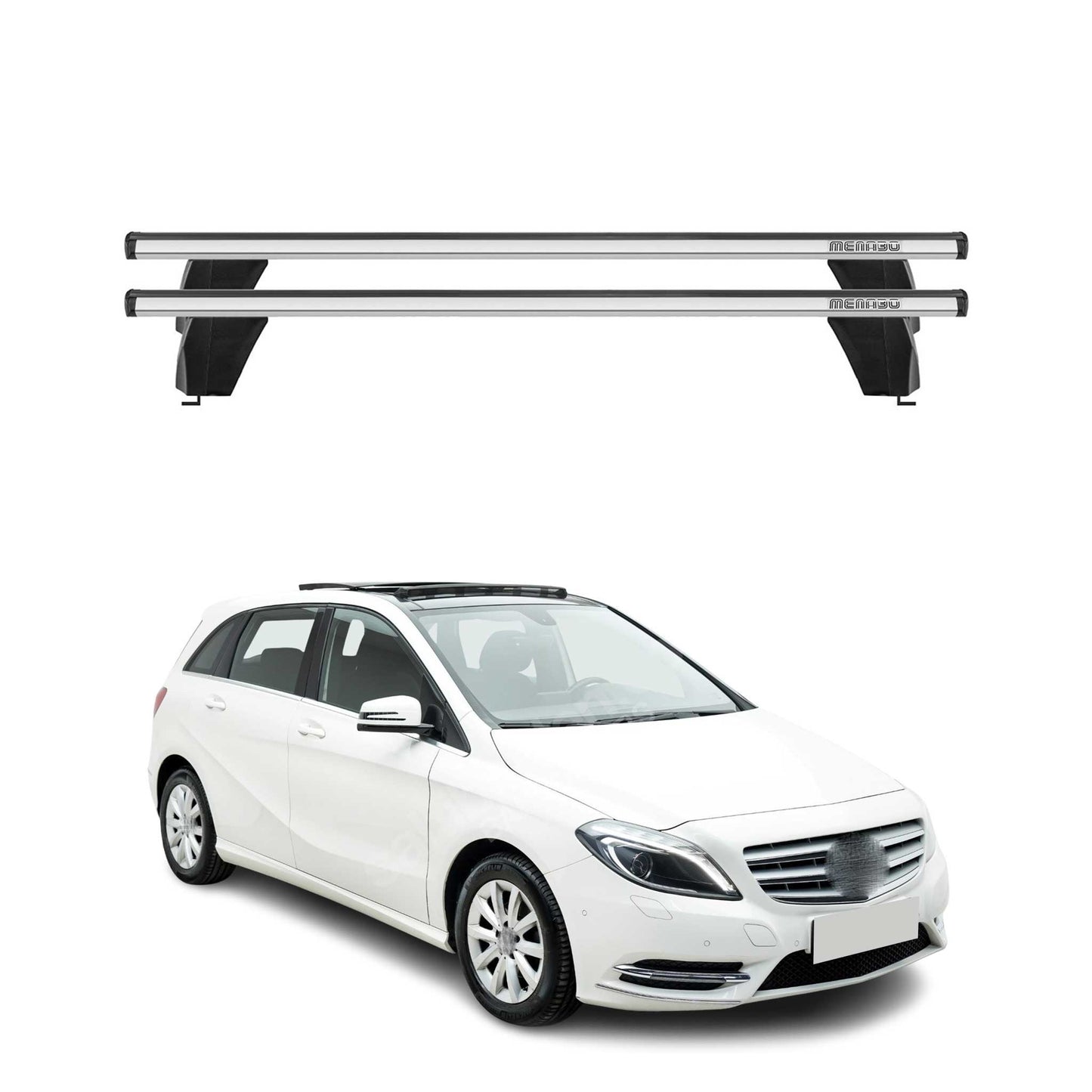 Menabo Dachträger Grundtäger für Mercedes B Klasse W246 2011-2018 75kg Silber 2x