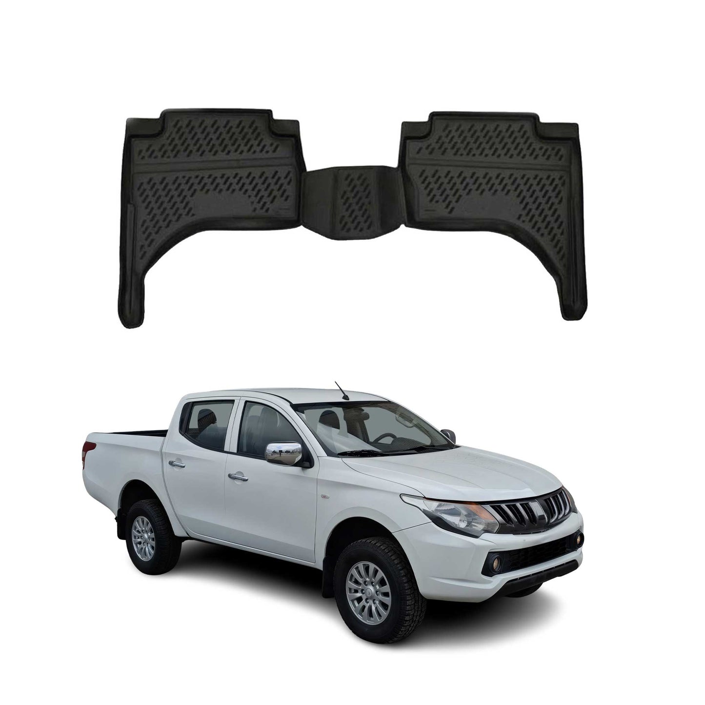 2014-2020 Mitsubishi L200 Fußmatten TPE Schwarz 2 tlg