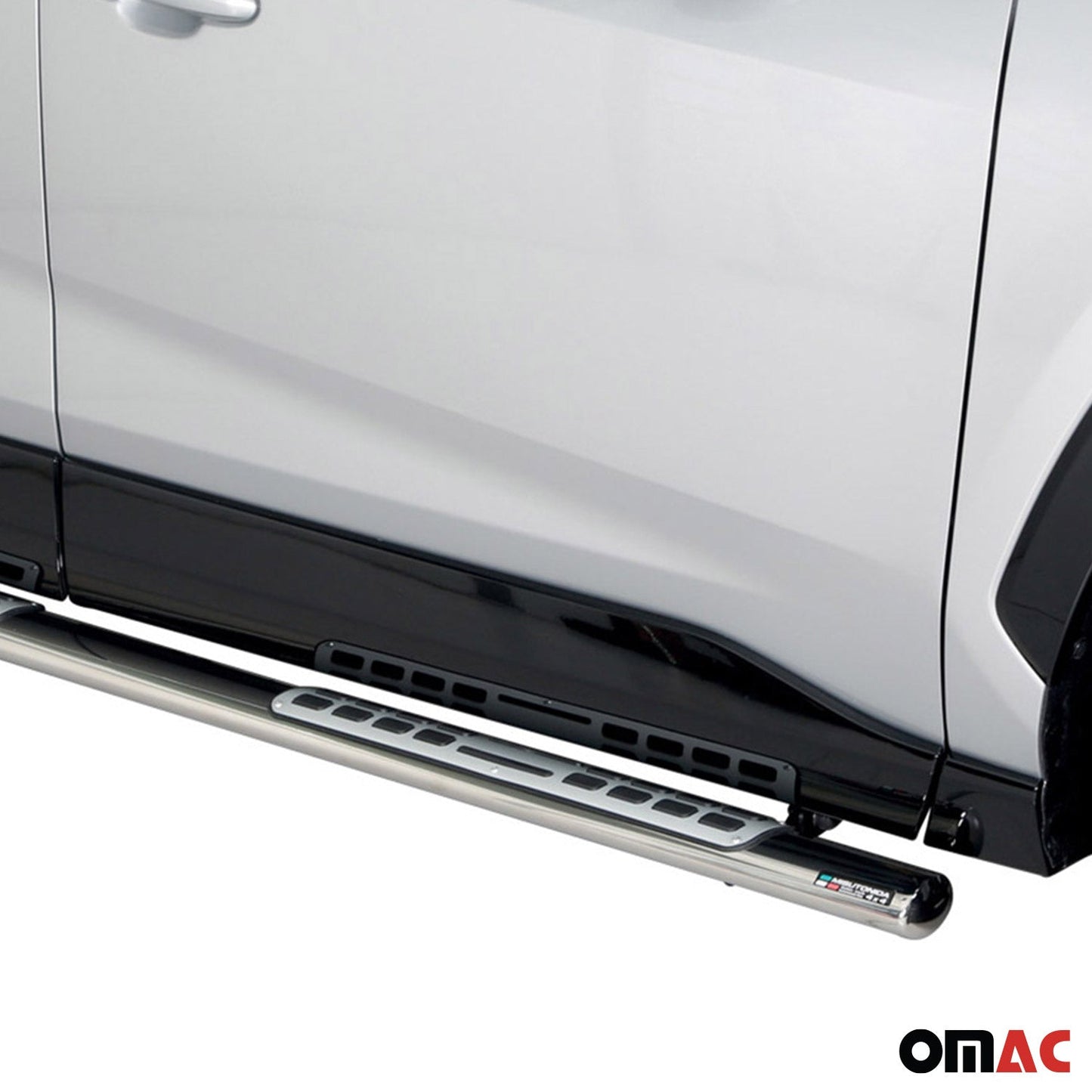 Praguri/praguri laterale din oțel inoxidabil pentru Toyota RAV4 Hybrid 2019-2025, argintii