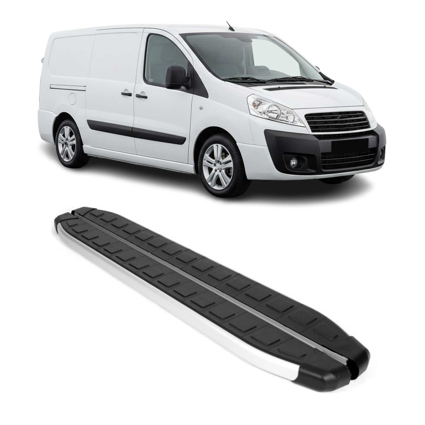Schweller Seitenbretter Trittbretter für Fiat Scudo 2004-2016 L3 Langer Schwarz