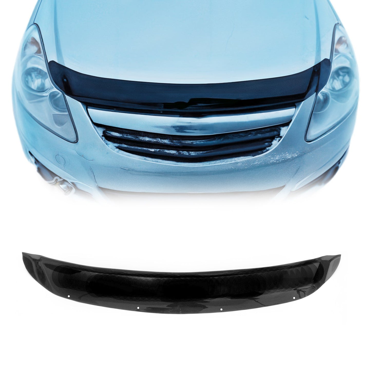 Motorhaube Deflektor Insekten Steinschlagschutz für Opel Corsa D 2006-14 Dunkel