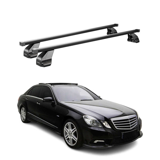 Menabo Dachträger für Mercedes E Klasse W212 Limo 2009-2013 75kg Stahl Schwarz