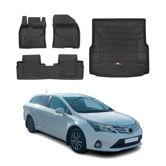 OMAC Fußmatten & Kofferraumwanne Set für Toyota Avensis 2009-2018 Gummi TPE 4x