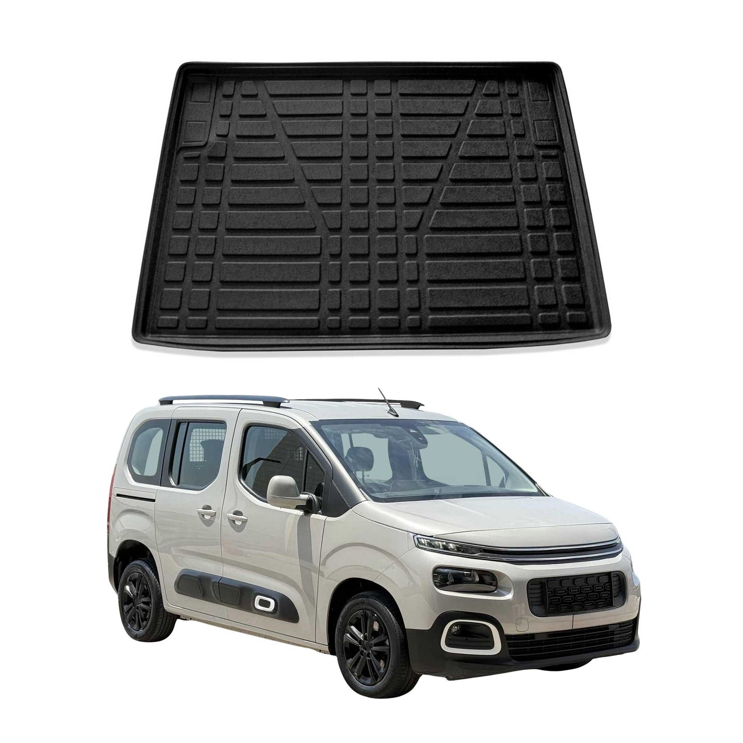 Kofferraumwanne Laderaumwanne für Citroen Berlingo 2019-2025 Gummi TPE Schwarz